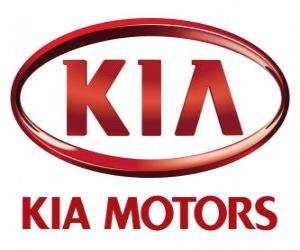 пазл Логотип Киа моторс, южнокорейский автопроизводитель